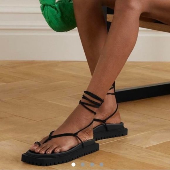 The Attico Black Strappy Platform Sandals Size 37 - Picture 1 of 11